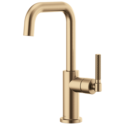 Litze Bar Faucet with Square Spout and Knurled Handle Kit - Brilliance® Luxe Gold®