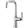 Litze Bar Faucet with Square Spout and Knurled Handle Kit - Polished Chrome