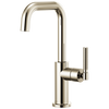 Litze Bar Faucet with Square Spout and Knurled Handle Kit - Brilliance® Polished Nickel