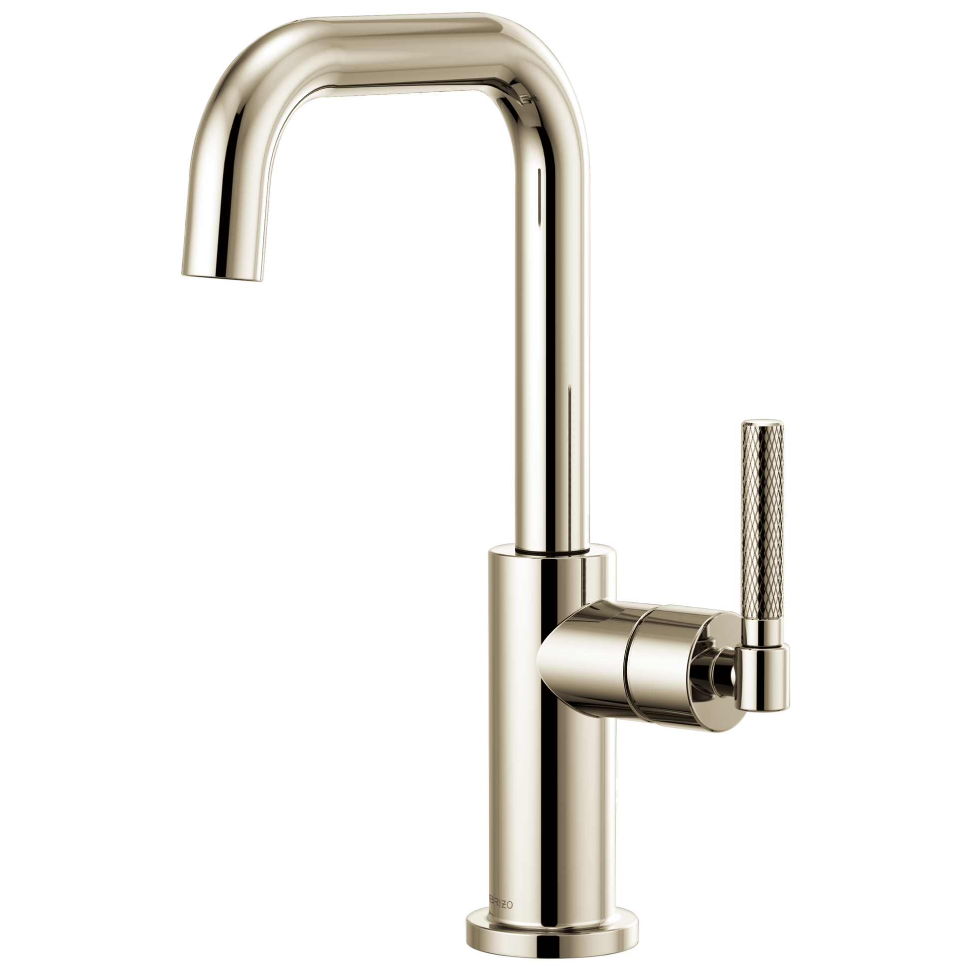 Litze Bar Faucet with Square Spout and Knurled Handle Kit - Brilliance® Polished Nickel