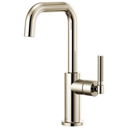 Litze Bar Faucet with Square Spout and Knurled Handle Kit - Brilliance® Polished Nickel