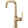 Litze Bar Faucet with Square Spout and Industrial Handle Kit - Brilliance® Luxe Gold®