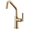 Litze Bar Faucet with Angled Spout and Knurled Handle Kit - Brilliance® Luxe Gold®
