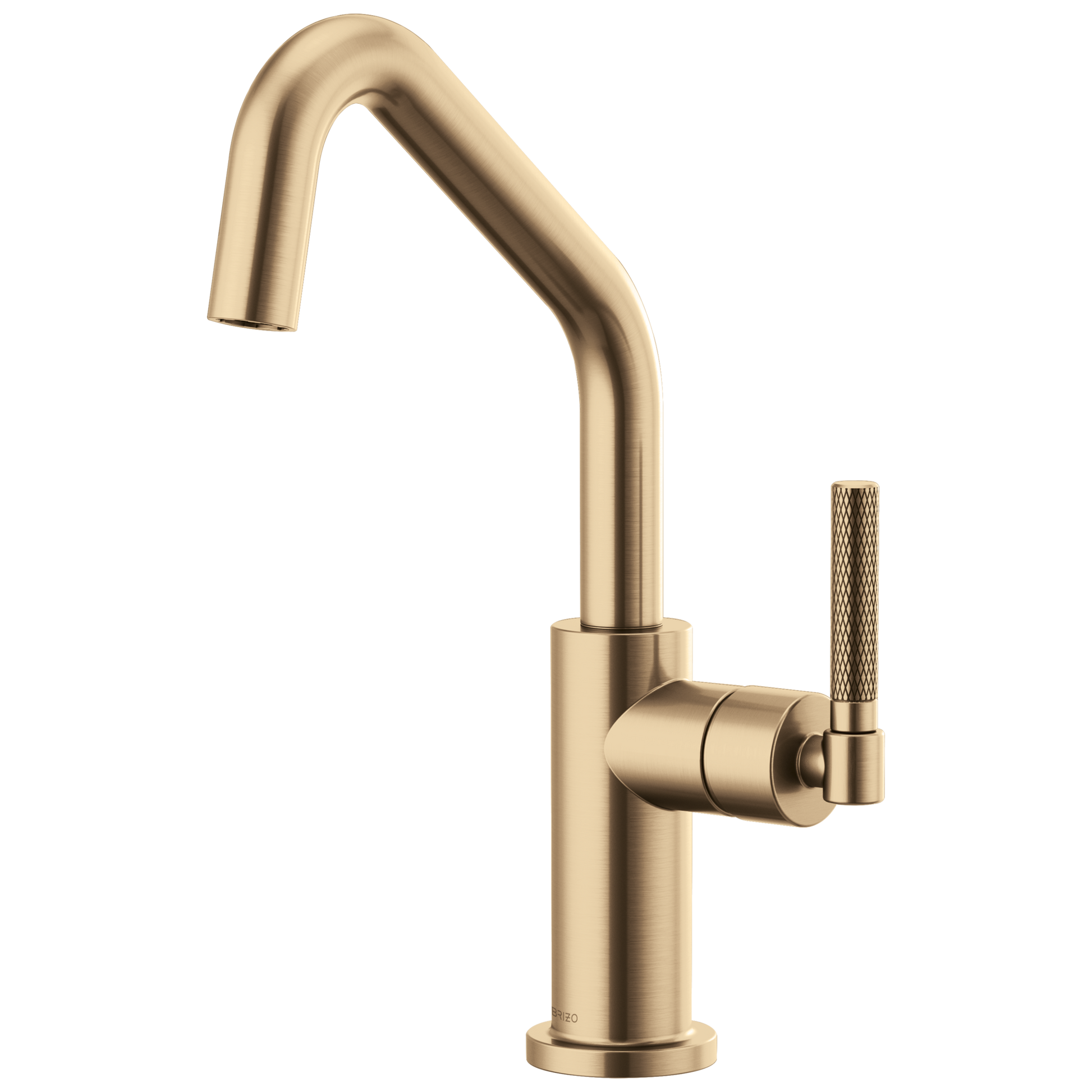 Litze Bar Faucet with Angled Spout and Knurled Handle Kit - Brilliance® Luxe Gold®