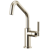 Litze Bar Faucet with Angled Spout and Knurled Handle Kit - Brilliance® Polished Nickel