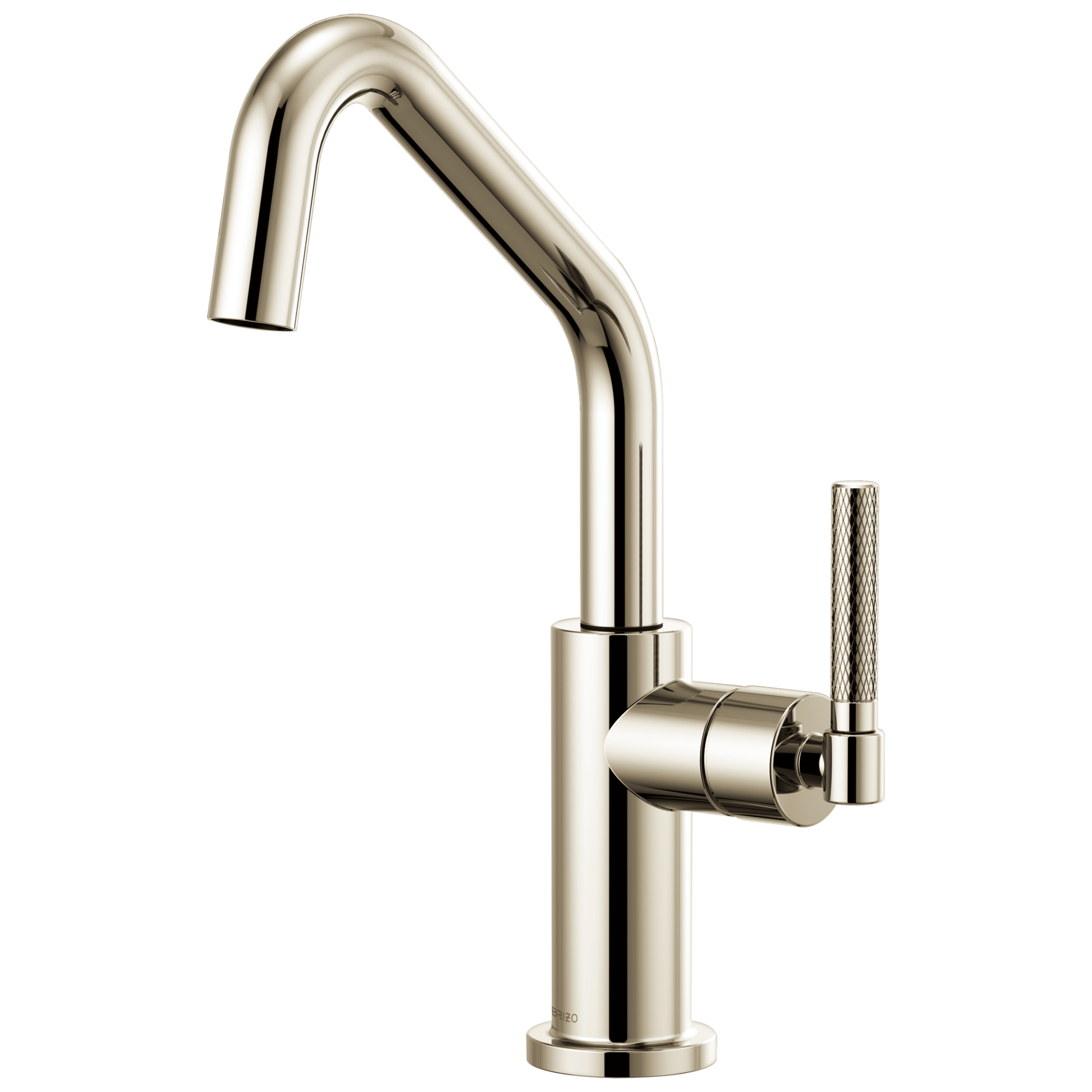Litze Bar Faucet with Angled Spout and Knurled Handle Kit - Brilliance® Polished Nickel