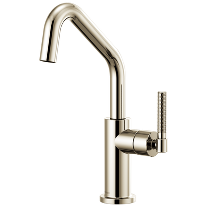 Litze Bar Faucet with Angled Spout and Knurled Handle Kit - Brilliance® Polished Nickel