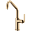 Litze Bar Faucet with Angled Spout and Industrial Handle Kit - Brilliance® Luxe Gold®