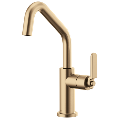Litze Bar Faucet with Angled Spout and Industrial Handle Kit - Brilliance® Luxe Gold®
