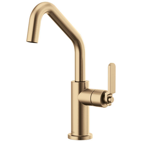 Litze Bar Faucet with Angled Spout and Industrial Handle Kit - Brilliance® Luxe Gold®