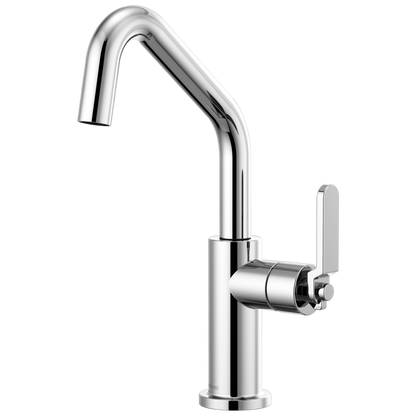 Litze Bar Faucet with Angled Spout and Industrial Handle Kit - Polished Chrome