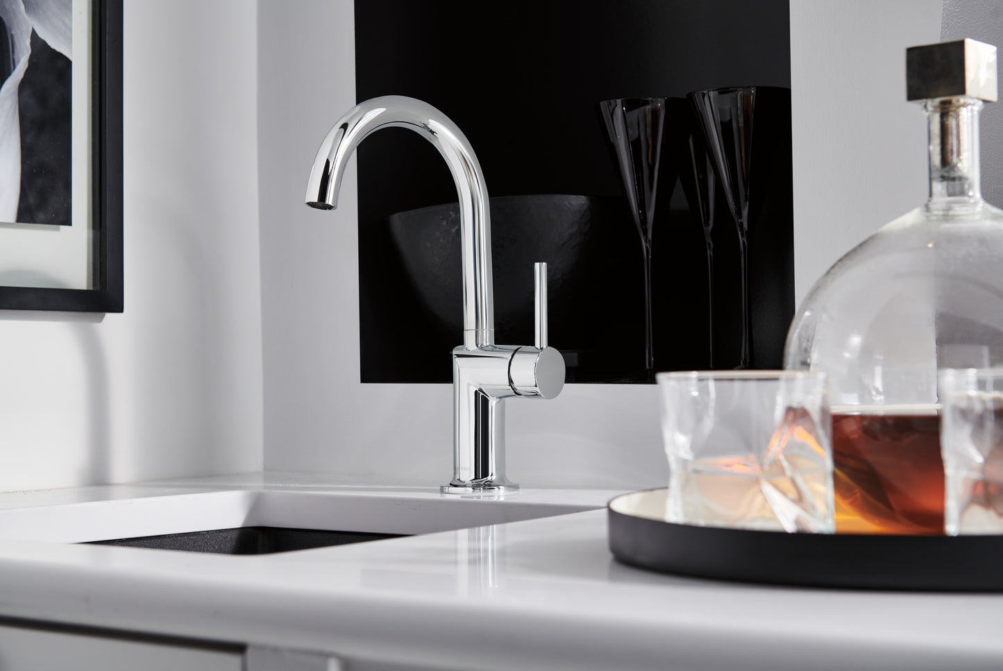 Odin Bar Faucet with Arc Spout - Less Handle lifestyle