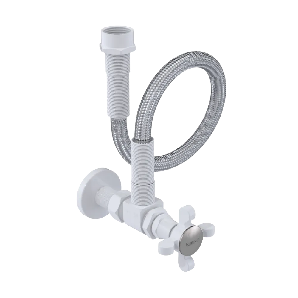 Rubinet Exposed Supply Kit (classic) x2 White