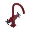 Rubinet Single Hole Dual Handle Lav. Set. (less drain) Maroon