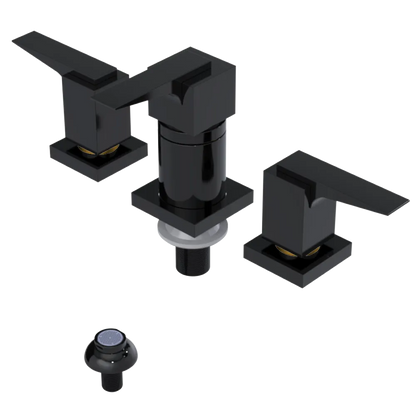 Rubinet Bidet Fitting with Spray, Diverter, and Vacuum Breaker (less drain) Black