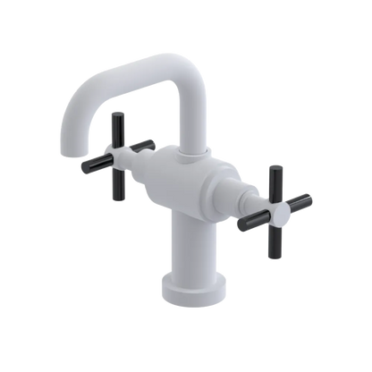 Rubinet Single Hole Dual Handle Lav. Set. (less drain) Matt White