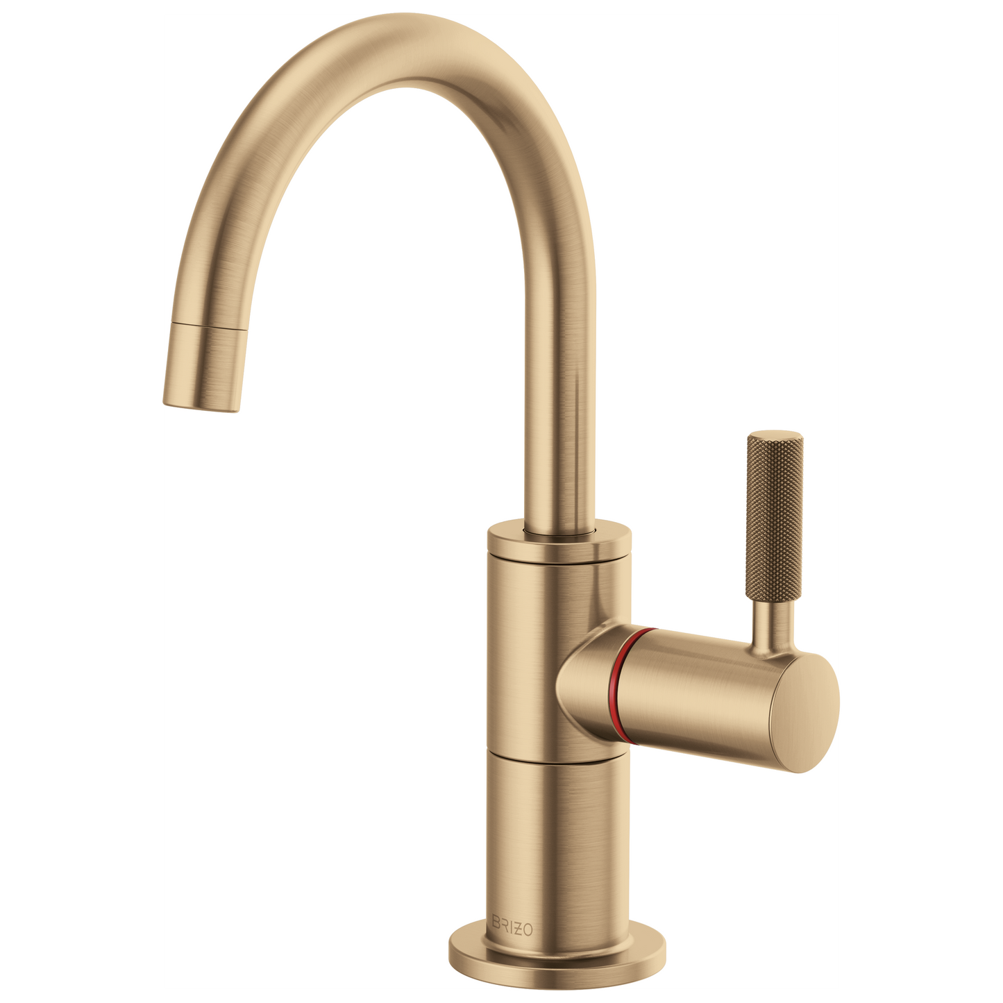 Litze Instant Hot Faucet with Arc Spout and Knurled Handle - Brilliance® Luxe Gold®