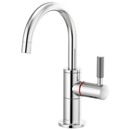 Litze Instant Hot Faucet with Arc Spout and Knurled Handle - Polished Chrome