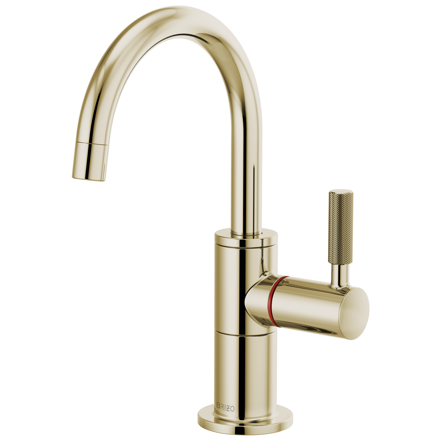Litze Instant Hot Faucet with Arc Spout and Knurled Handle - Brilliance® Polished Nickel