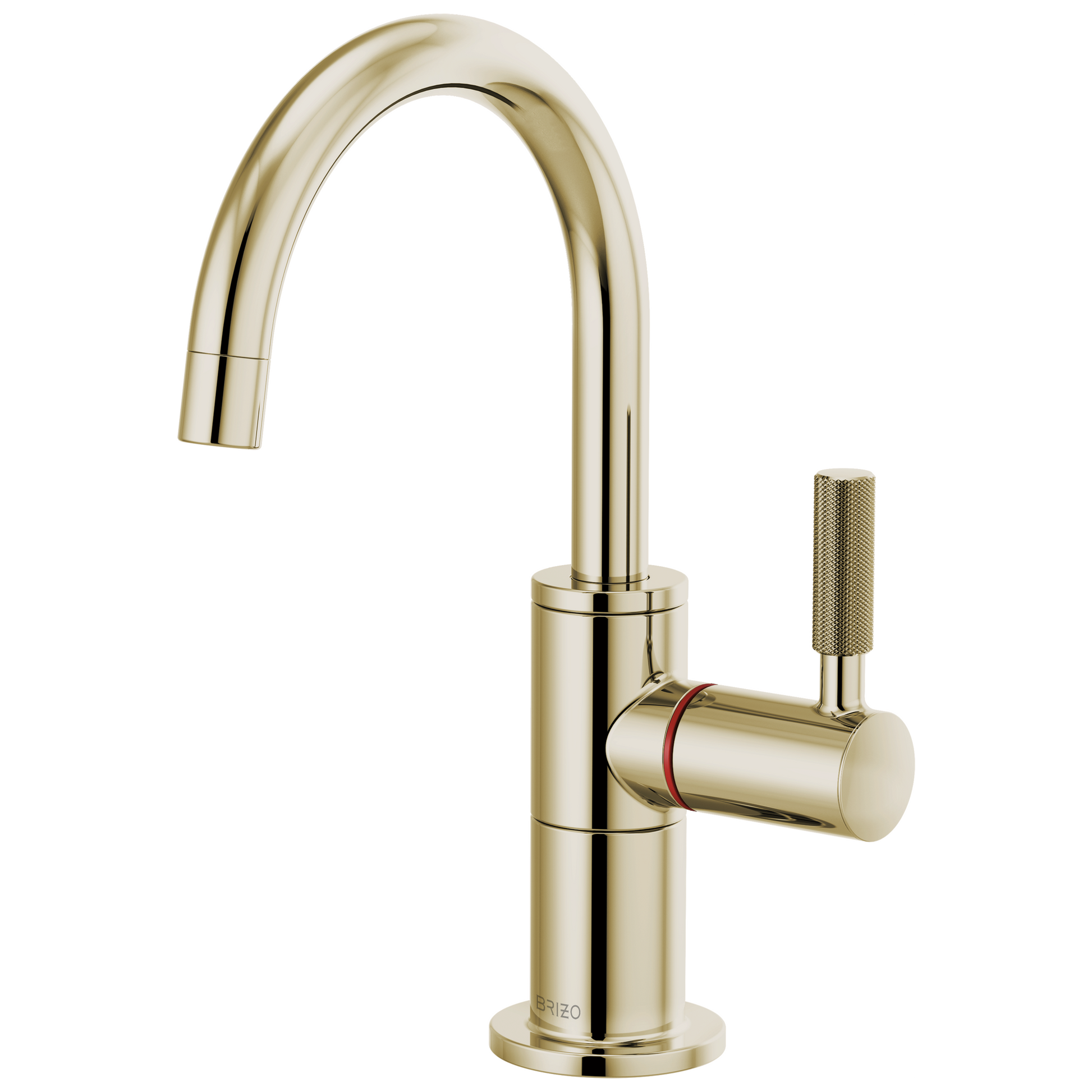 Litze Instant Hot Faucet with Arc Spout and Knurled Handle - Brilliance® Polished Nickel