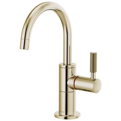 Litze Instant Hot Faucet with Arc Spout and Knurled Handle - Brilliance® Polished Nickel