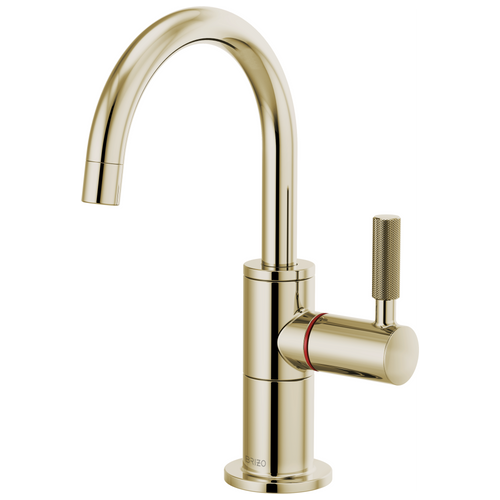 Litze Instant Hot Faucet with Arc Spout and Knurled Handle - Brilliance® Polished Nickel