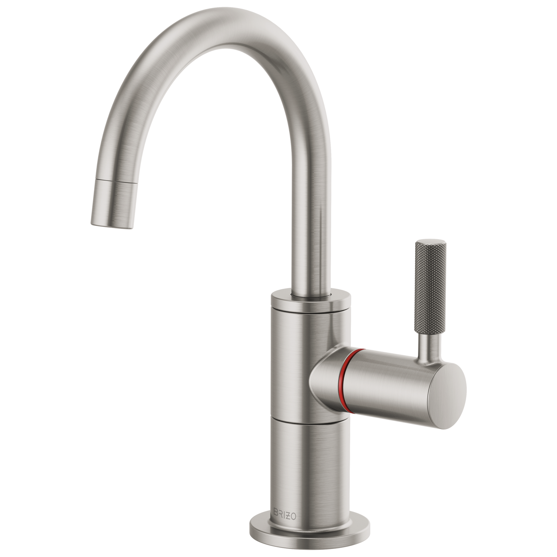 Litze Instant Hot Faucet with Arc Spout and Knurled Handle - Brilliance® Stainless