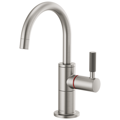 Litze Instant Hot Faucet with Arc Spout and Knurled Handle - Brilliance® Stainless