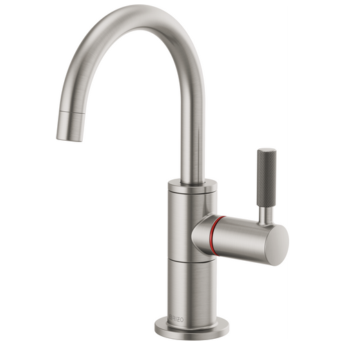 Litze Instant Hot Faucet with Arc Spout and Knurled Handle - Brilliance® Stainless