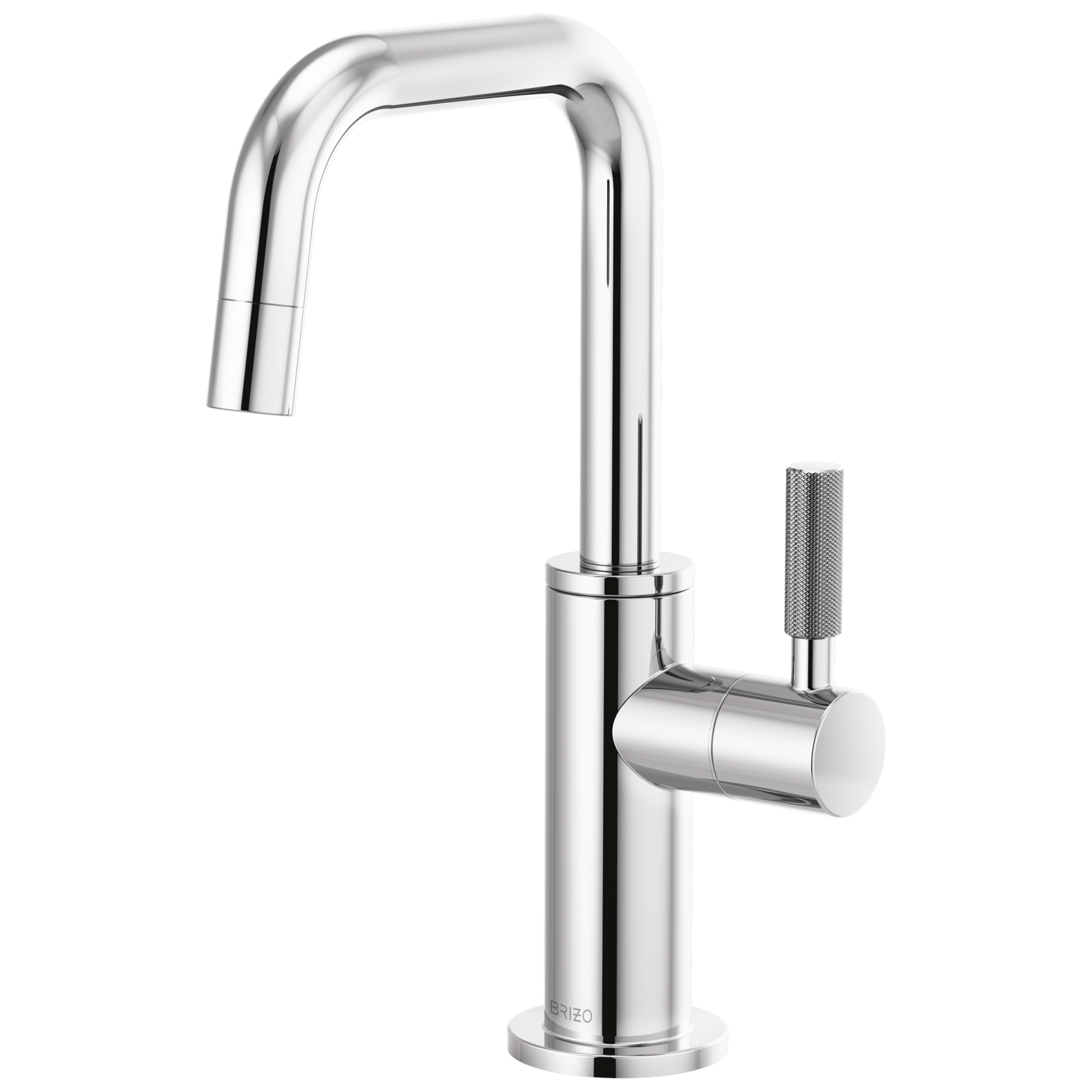 Litze Beverage Faucet with Square Spout and Knurled Handle - Polished Chrome