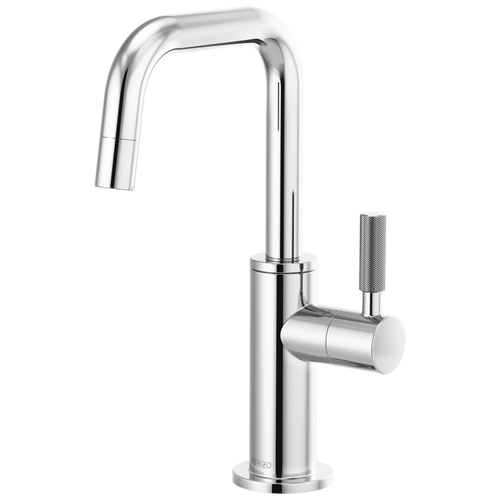 Litze Beverage Faucet with Square Spout and Knurled Handle - Polished Chrome