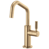 Litze Beverage Faucet with Angled Spout and Knurled Handle - Brilliance® Luxe Gold®