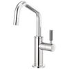 Litze Beverage Faucet with Angled Spout and Knurled Handle - Polished Chrome