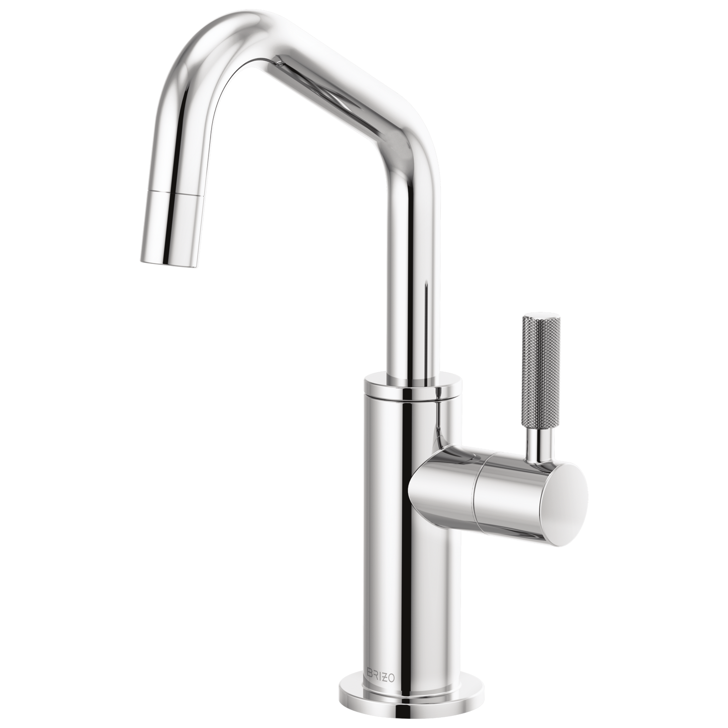 Litze Beverage Faucet with Angled Spout and Knurled Handle - Polished Chrome