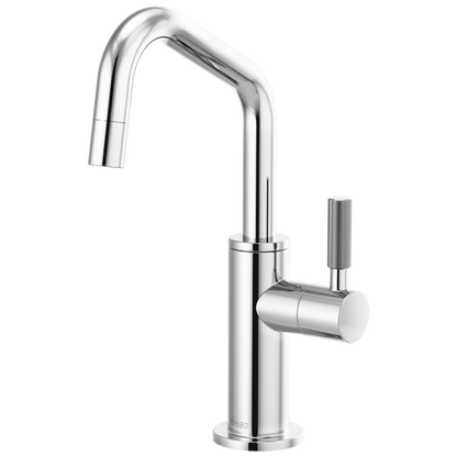 Litze Beverage Faucet with Angled Spout and Knurled Handle - Polished Chrome