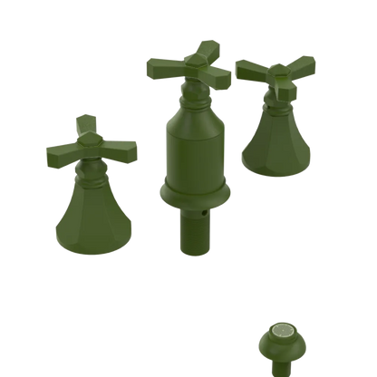 Rubinet Bidet Fitting with Spray, Diverter, and Vacum Breaker (Less Drain) Green Envy