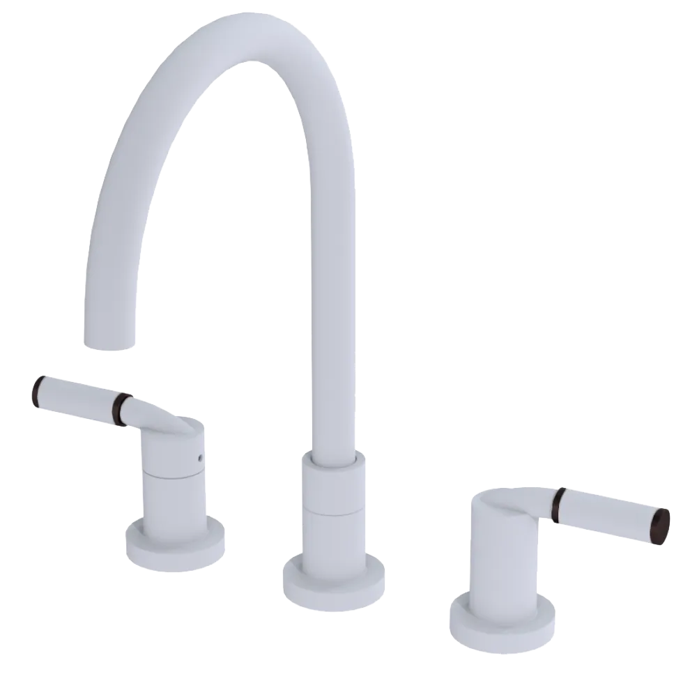Rubinet Widespread Kitchen Set Matt White
