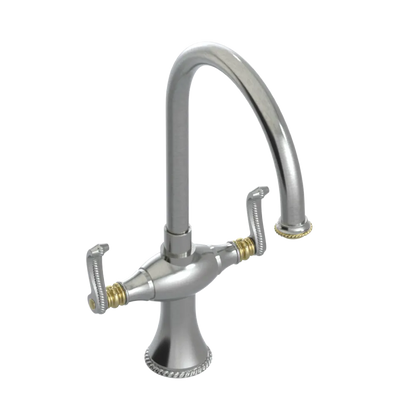 Rubinet Two Handle Single Hole Kitchen Set Satin Nickel