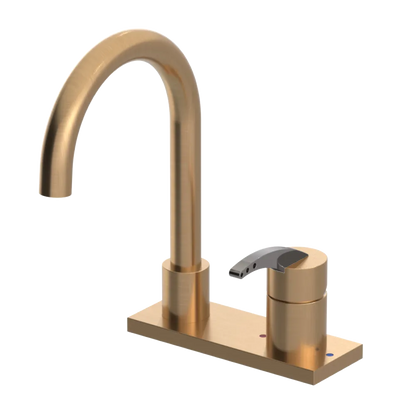 Rubinet 4" Centre Single Control Lav. Set. (less drain) Satin Gold
