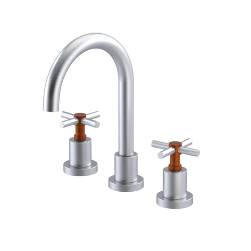 Rubinet Widespread Lav. Set. (less drain) Satin Chrome