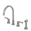 Rubinet Widespread Kitchen Set with Hand Spray Satin Nickel