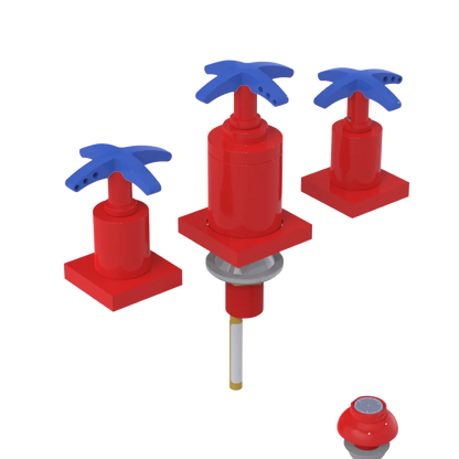 Rubinet Bidet Fitting with Spray, Diverter, and Vacuum Breaker (less drain) Red