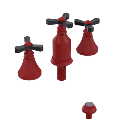 Rubinet Bidet Fitting with Spray, Diverter, and Vacum Breaker (Less Drain) Maroon