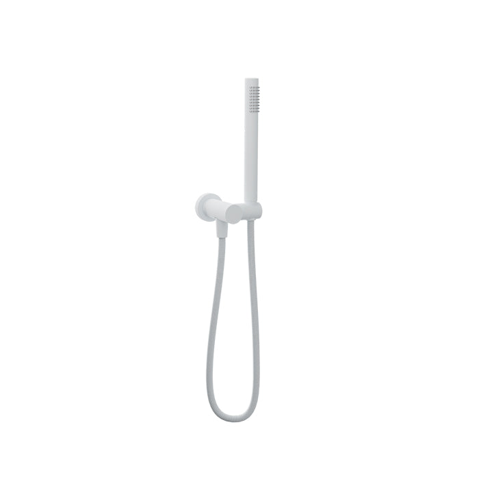 Baril 1-spray anti-limestone hand shower on wall-mounted supply elbow