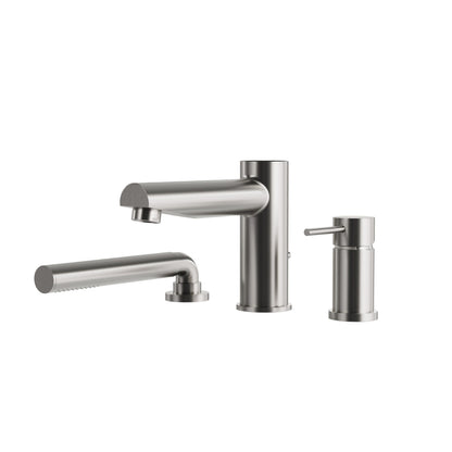 Aqua Brass Volare 3-piece Deckmount Tub Filler with Handshower