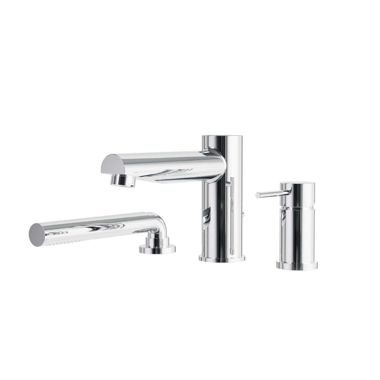 Aqua Brass Volare 3-piece Deckmount Tub Filler with Handshower