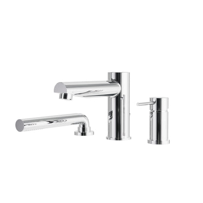 Aqua Brass Volare 3-piece Deckmount Tub Filler with Handshower