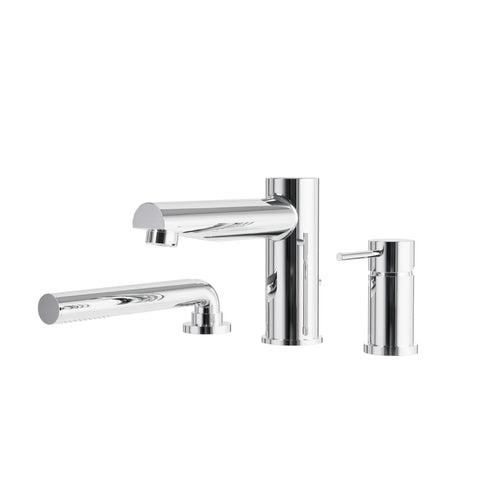Aqua Brass Volare 3-piece Deckmount Tub Filler with Handshower