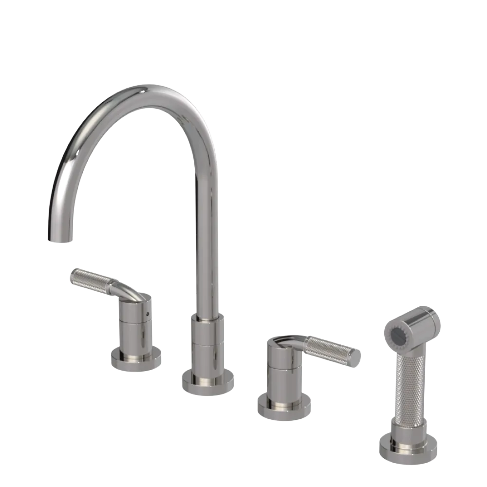 Rubinet Widespread Kitchen Set with Hand Spray Polished Nickel