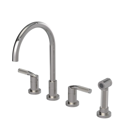 Rubinet Widespread Kitchen Set with Hand Spray Polished Nickel